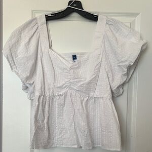 Old Navy White Textured Blouse